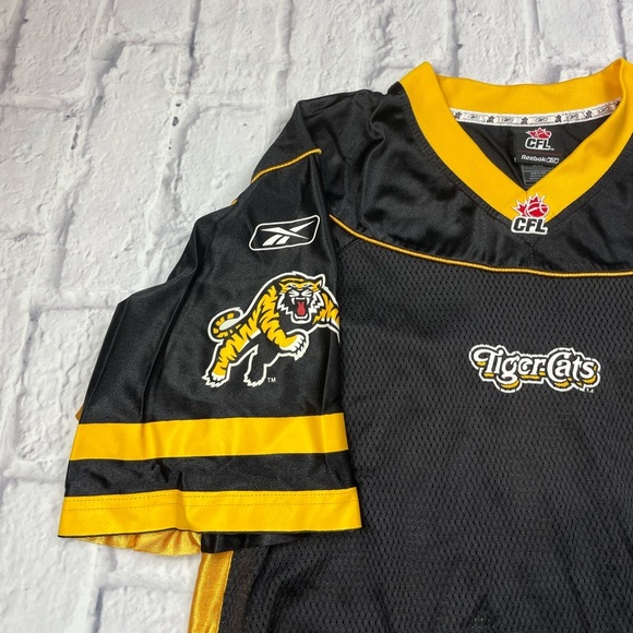 Hamilton Tiger Cats CFL Black & Gold Reebok Y2K Nylon Football Jersey Sz S - Picture 4 of 9